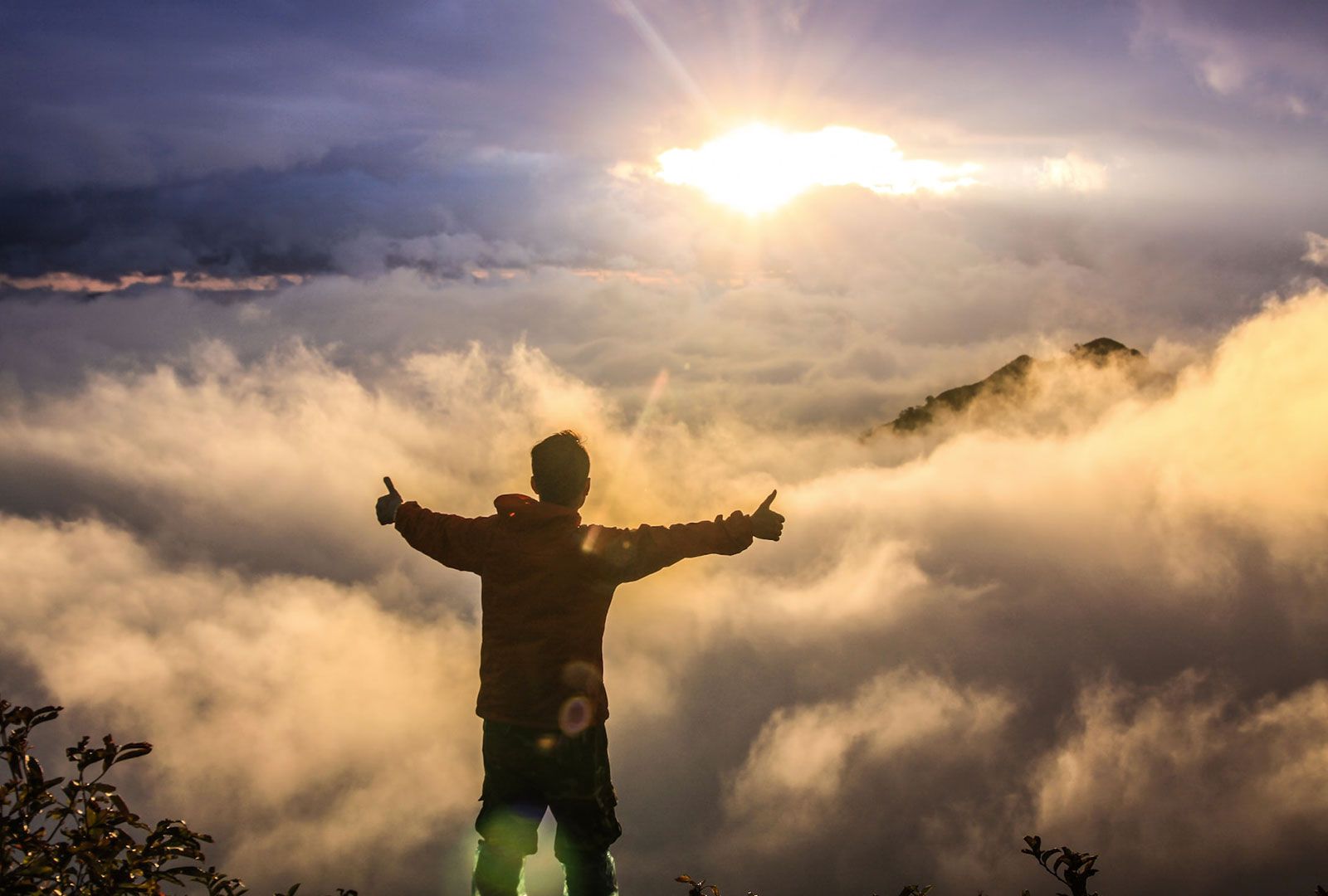 Un homme qui se reconnecte à la nature avec graines en soi dole